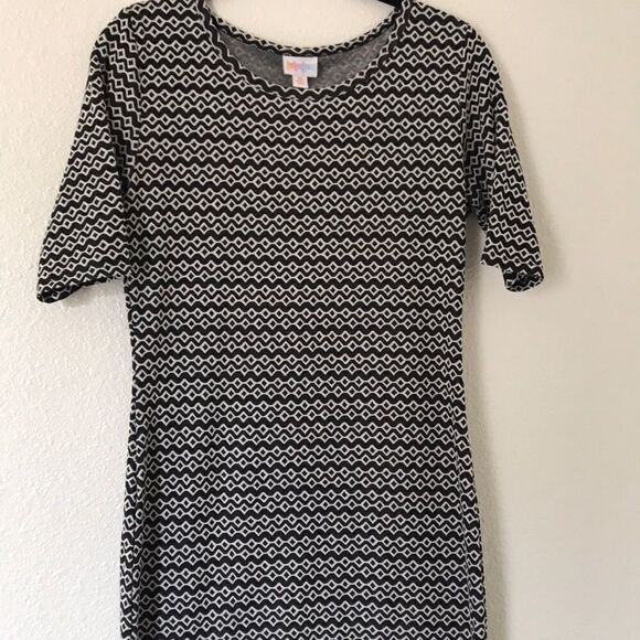 Lularoe Julia Black and White Jacquard Dress - Picture 3 of 4